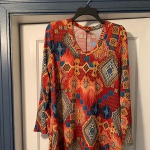 Multicolored Aztec Style Top